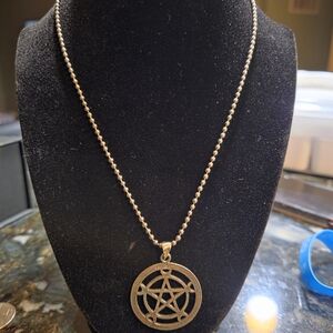 Silver Pentagram Pendant Necklace